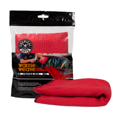 Chemical Waffle Weave Glass and Window Microfiber Towel, Red, 40*60cm